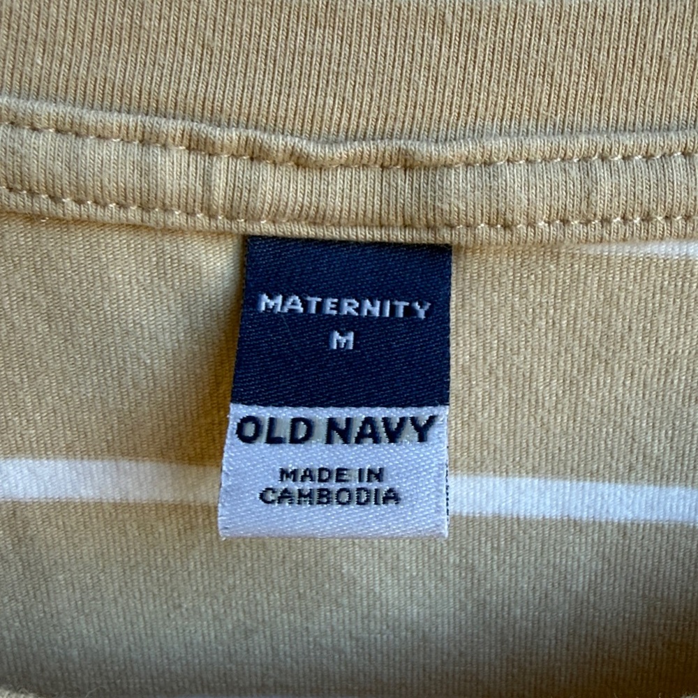 Old Navy Beige Striped Maternity Short-Sleeve Bodycon Dress, Size Medium - Picture 5 of 7